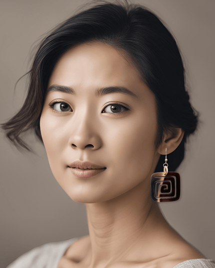 Square maze earrings in modern designs and earth tones - Sundara Joon