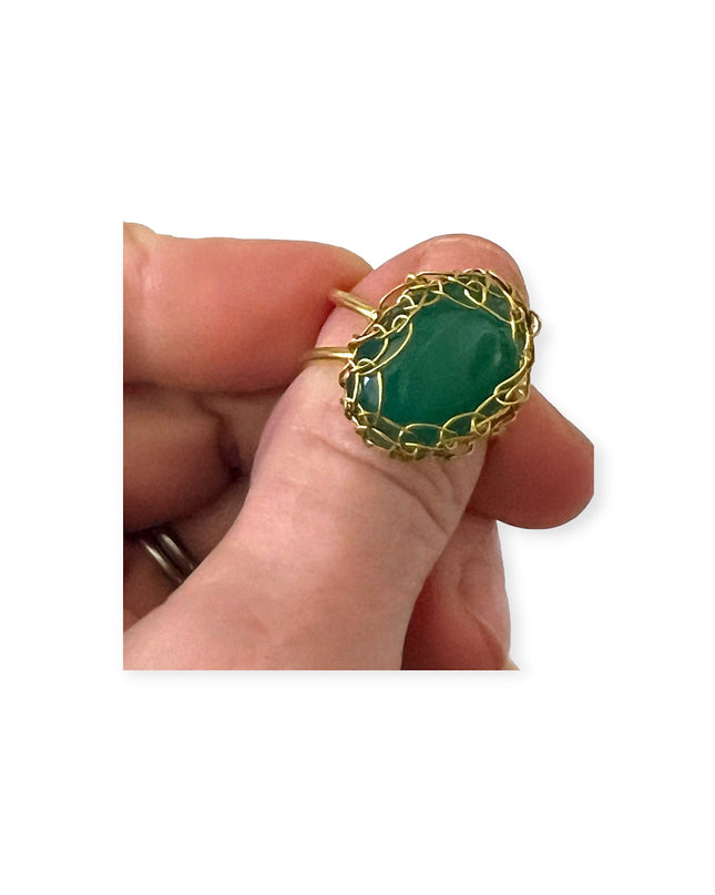 Stone centric ring (green chalcedony) - Sundara Joon