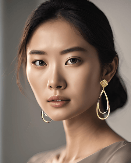 Tear in tear shape drop statement earrings - Sundara Joon