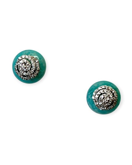 Turquoise blue with crystals earrings - Sundara Joon