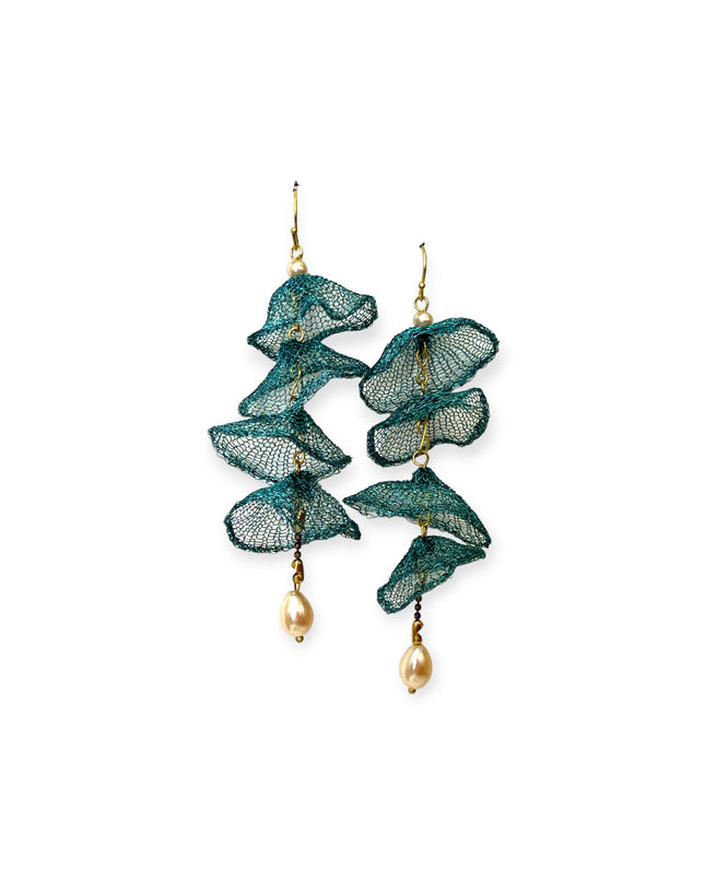 Underwater freshwater pearl drop statement earrings - Sundara Joon