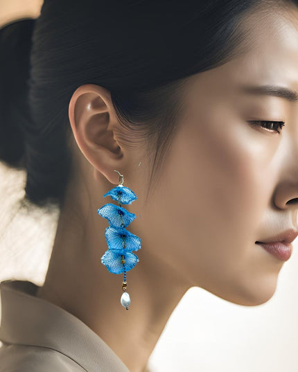 Underwater freshwater pearl drop statement earrings - Sundara Joon