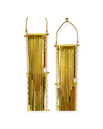 Waterfall tiered metal drop earrings - Sundara Joon