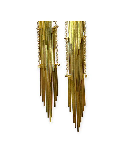 Waterfall tiered metal drop earrings - Sundara Joon