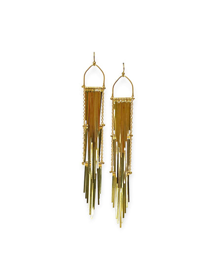 Waterfall tiered metal drop earrings - Sundara Joon