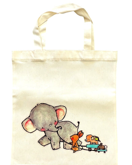 Whimsical characters cotton canvas bag - Sundara Joon