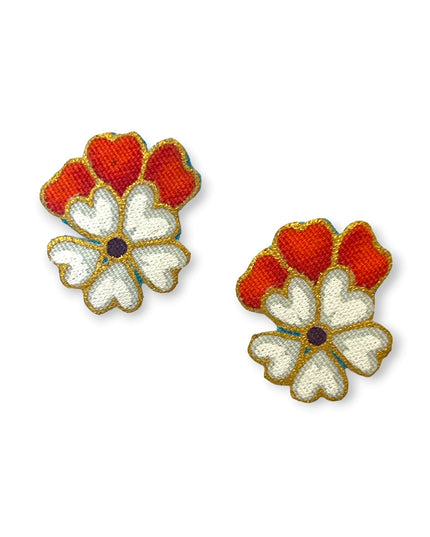 White blossom batik earrings - Sundara Joon