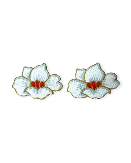 White blossom batik earrings - Sundara Joon