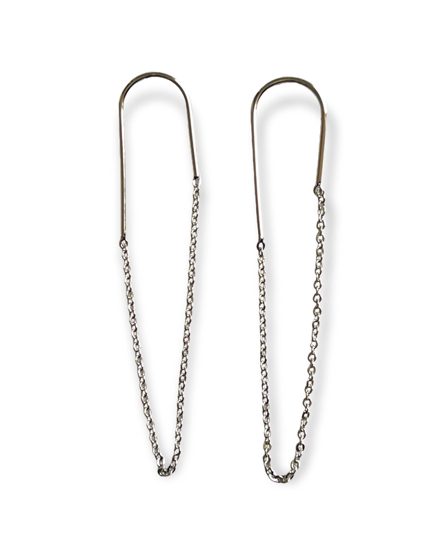 Inverted chain drop earrings for a delicate statement - Sundara Joon