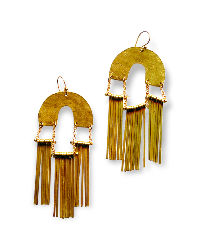 Mobile like earrings that offer a statement in brass - Sundara Joon