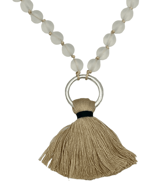 Adjustable beaded necklace with tassel - Sundara Joon