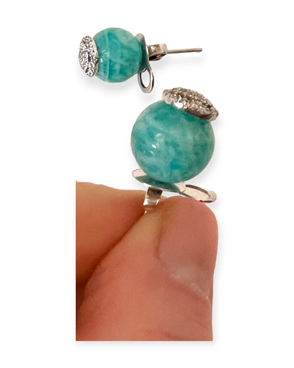 Turquoise blue with crystals earrings for a pop - Sundara Joon