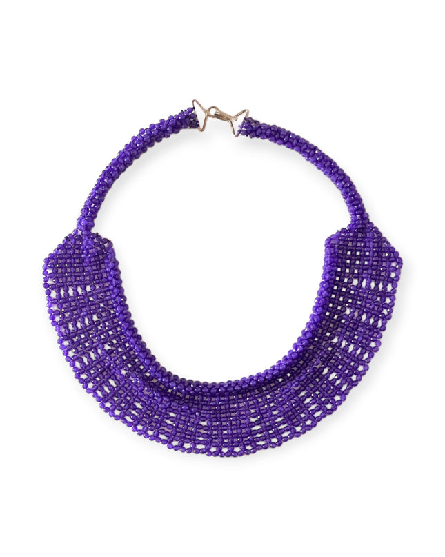 Amethyst beaded collar statement necklace - Sundara Joon