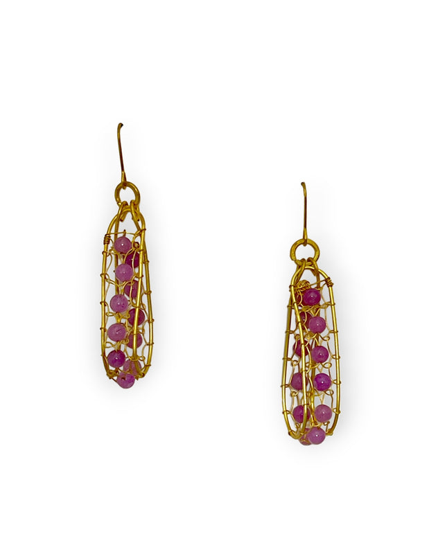 Amethyst hoop drop earrings - Sundara Joon