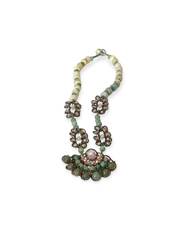 Art deco jade statement necklace - Sundara Joon