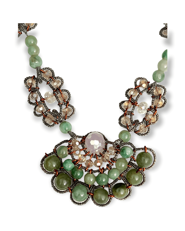 Art deco jade statement necklace - Sundara Joon