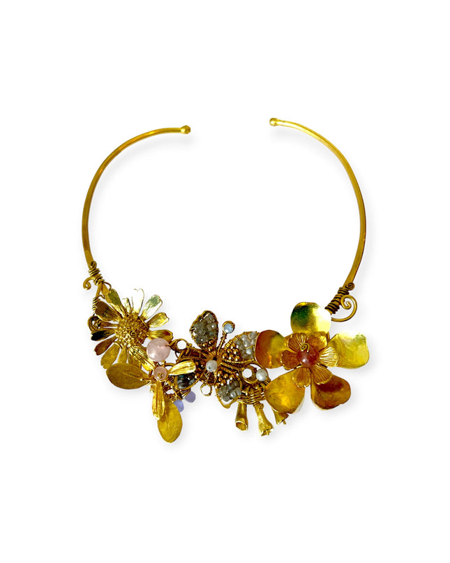 Beaded gemstone spring inspired choker necklace - Sundara Joon