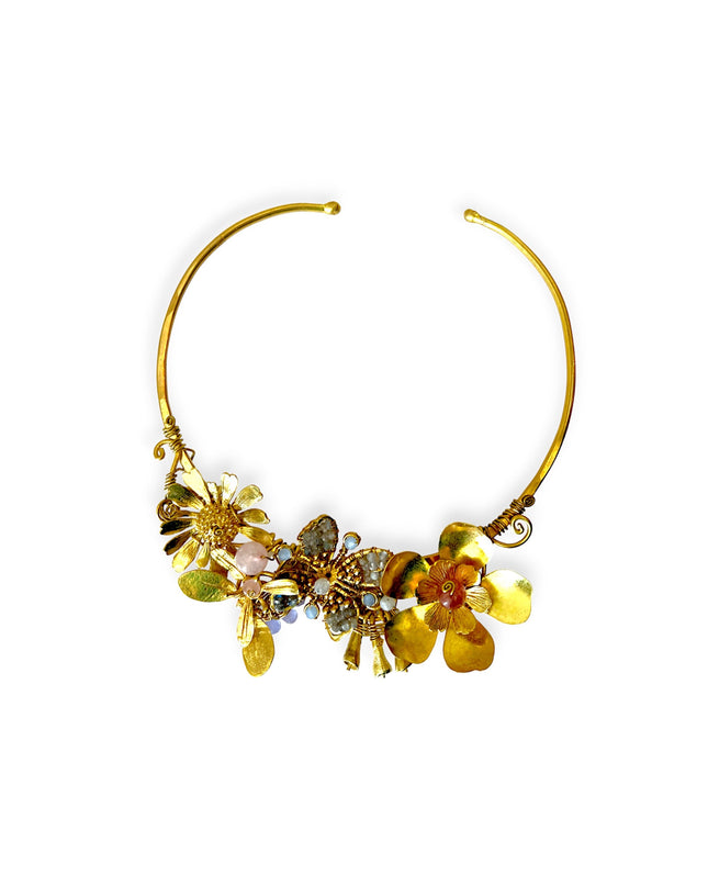 Beaded gemstone spring inspired choker necklace - Sundara Joon