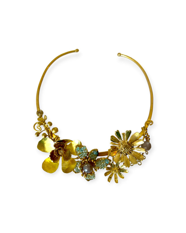 Beaded gemstone spring inspired choker necklace - Sundara Joon