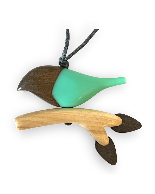 Bird on a branch adjustable wooden necklace - Sundara Joon