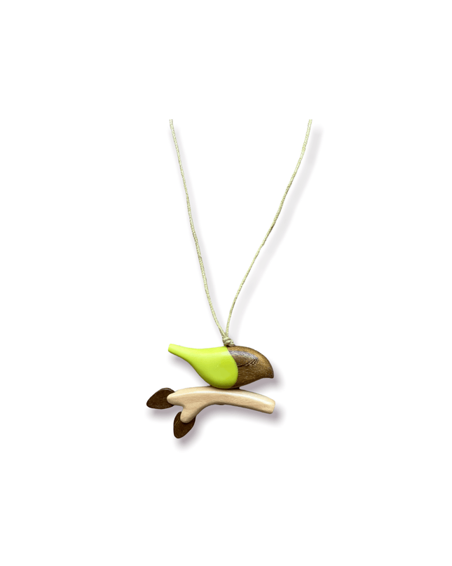 Bird on a branch adjustable wooden necklace - Sundara Joon