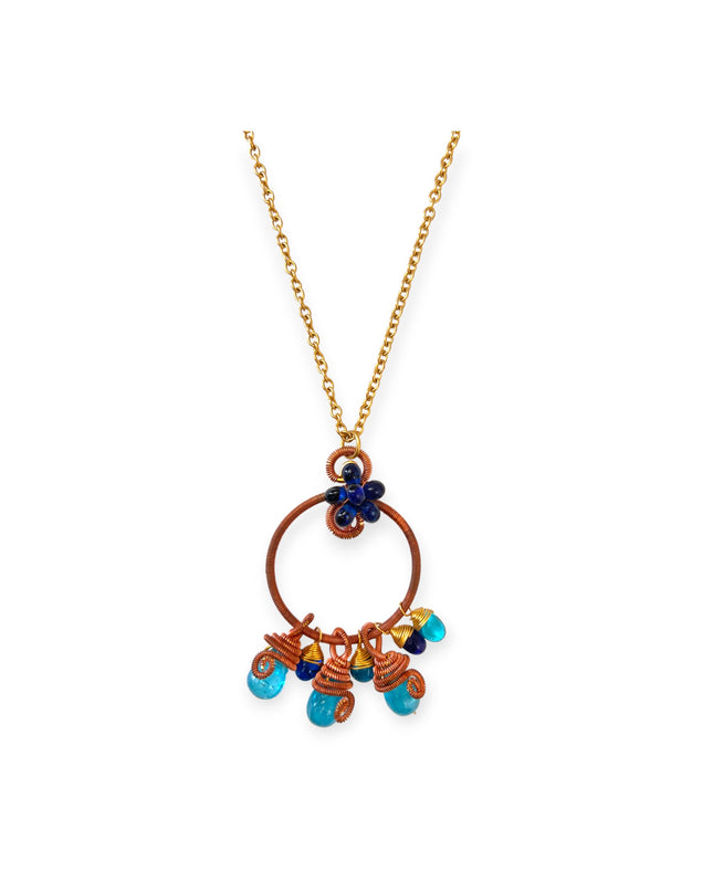 Blue bead cluster pendant necklace - Sundara Joon