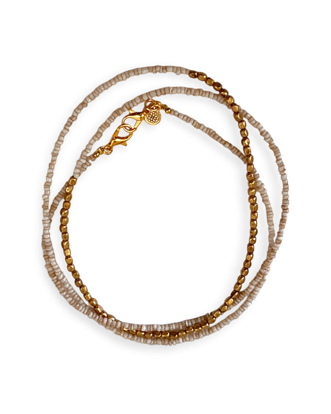 Brass and quartz necklace - Sundara Joon