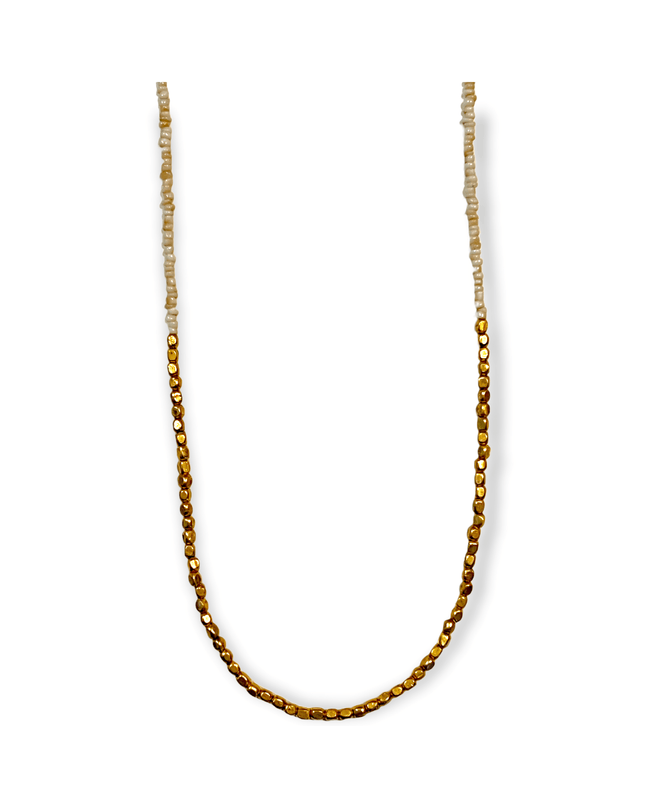 Brass and quartz necklace - Sundara Joon