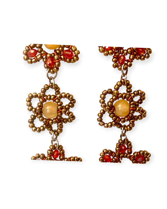 Cascading flowers amber drop statement earrings - Sundara Joon