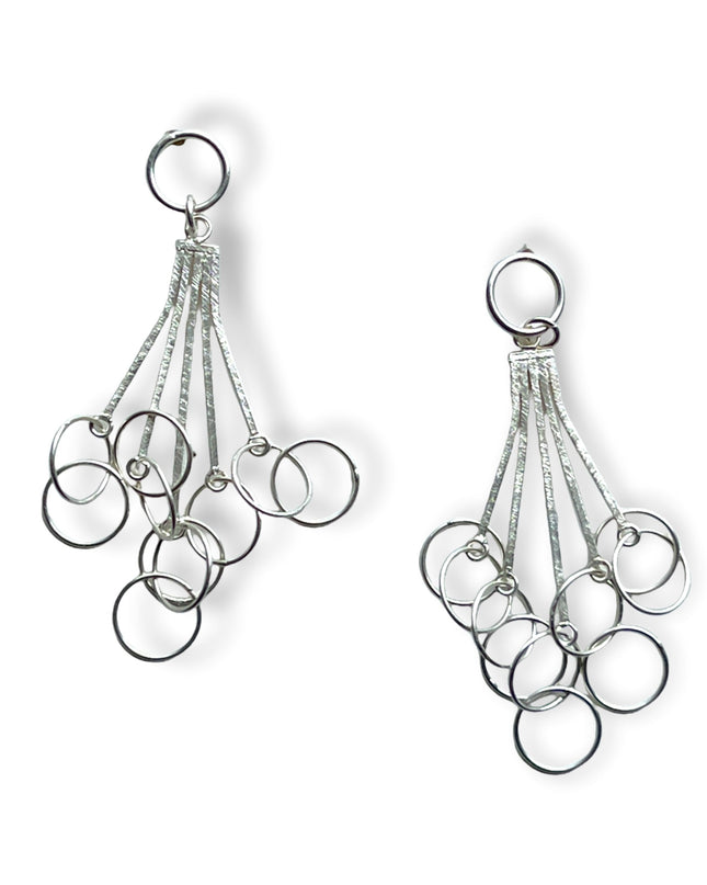 Cascading hoops silver drop earring for a modern look - Sundara Joon