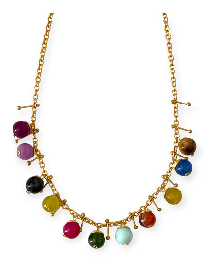 Chain necklace with colorful suspended gemstones - Sundara Joon