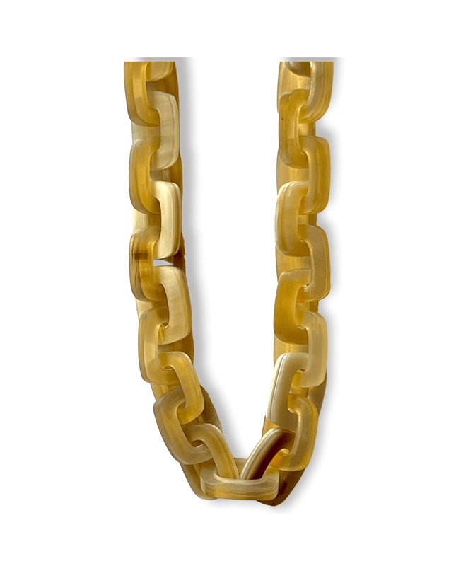 Chainlink horn necklace with stubby square linksSundara Joon