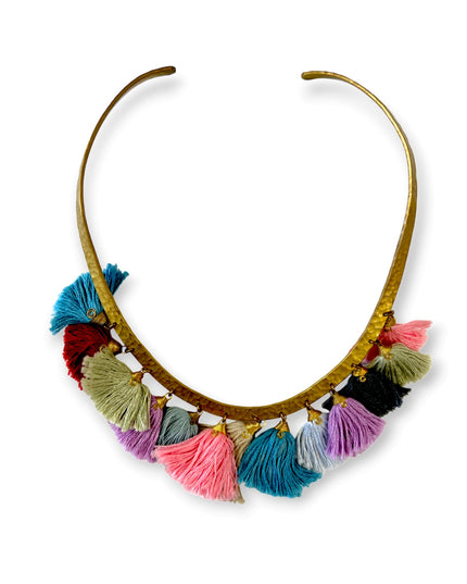 Choker necklace with colored tassels - Sundara Joon