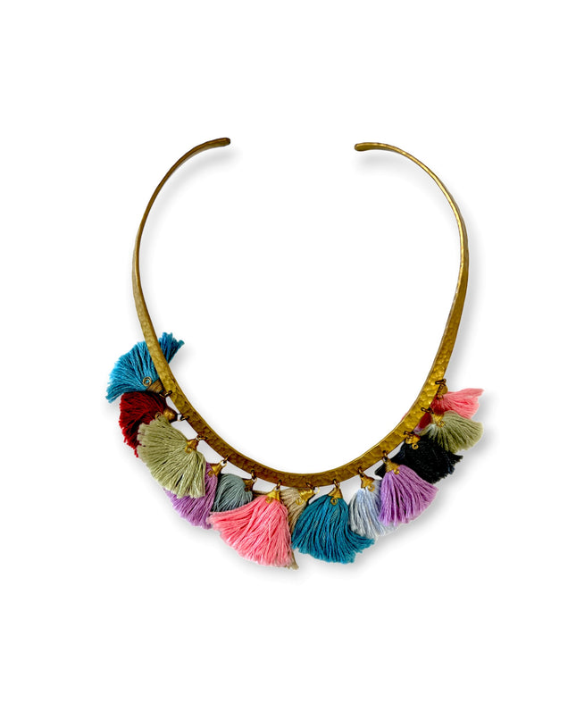 Choker necklace with colored tassels - Sundara Joon