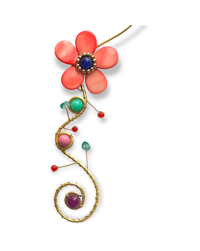 Choker necklace with cascading flower strand - Sundara Joon