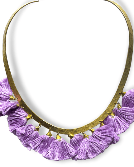 Choker necklace with colored tassels - Sundara Joon