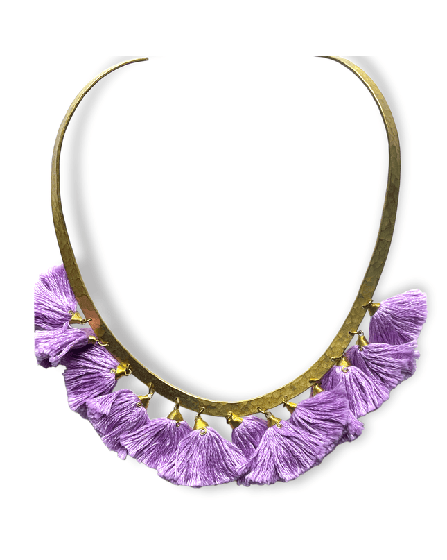 Choker necklace with colored tassels - Sundara Joon