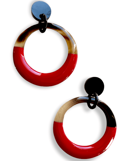 Colorful hoop drop statement earringsSundara Joon