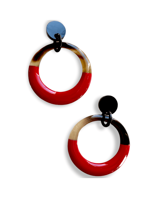 Colorful hoop drop statement earringsSundara Joon