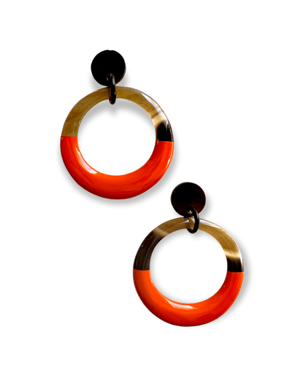 Colorful hoop drop statement earringsSundara Joon