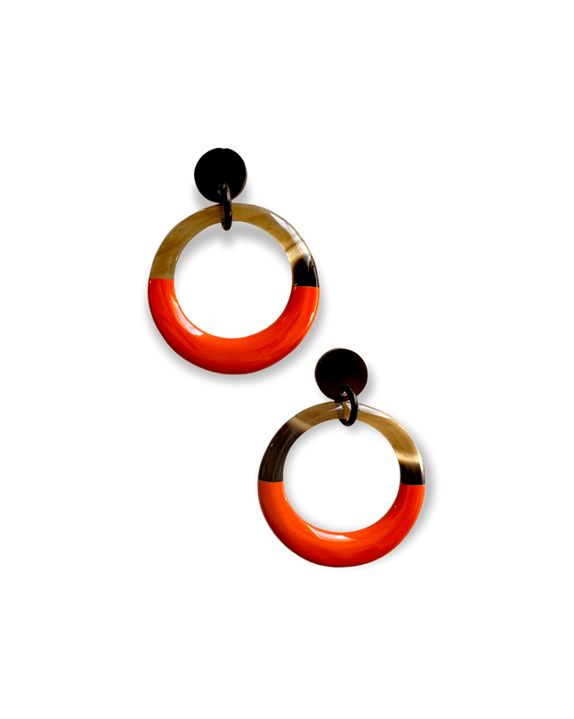 Colorful hoop drop statement earringsSundara Joon