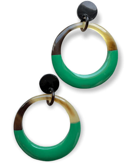 Colorful hoop drop statement earringsSundara Joon