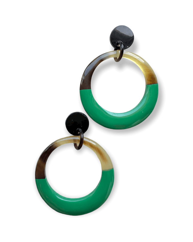 Colorful hoop drop statement earringsSundara Joon