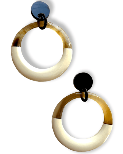 Colorful hoop drop statement earringsSundara Joon