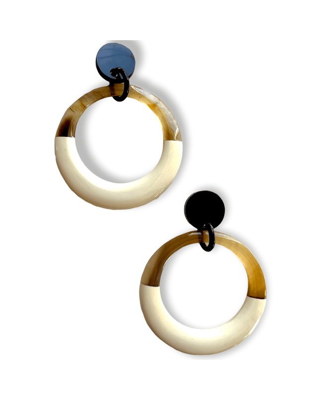 Colorful hoop drop statement earringsSundara Joon