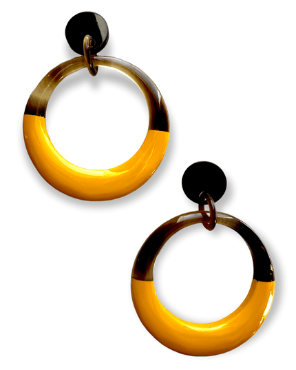 Colorful hoop drop statement earringsSundara Joon