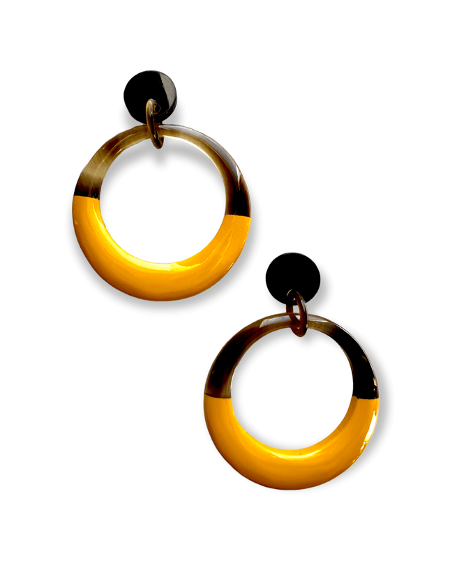 Colorful hoop drop statement earringsSundara Joon