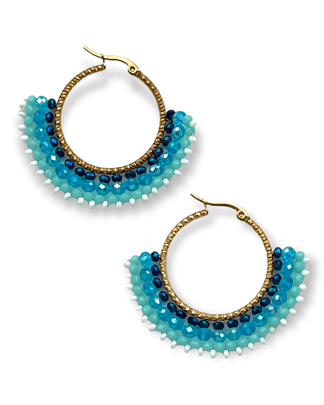 Colorful beaded hoops that add a hint of teal - Sundara Joon