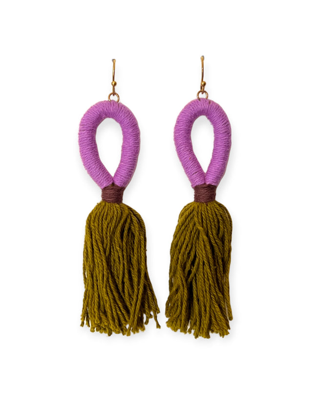 Colorful fabric drop statement earrings for a pop - Sundara Joon