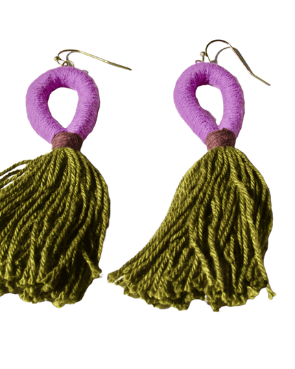 Colorful fabric drop statement earrings for a pop - Sundara Joon